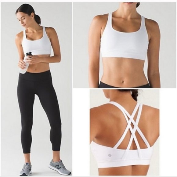 lululemon athletica Other - LULULEMON ENERGY SPORTS BRA WHITE, SIZE 10